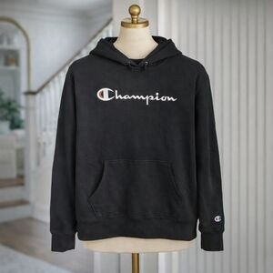 Champion Black Sweatshirt Hoodie Sweater Medium